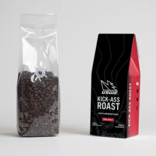 USWE Dirt Bikes coffee packaging design